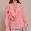 Peach Chiffon Cowl Neck Long Sleeve Blouse -Pretty Little Thing Shop c5fb01b63f986231231807e57e9b2b384dbb171f CNO0769 1 peach chiffon cowl neck long sleeve blouse