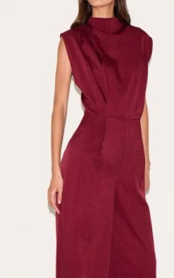 Prettylittlething Dark Plum Woven Cap Sleeve Flare Jumpsuit -Pretty Little Thing Shop c67766b75a3908606a0a0529fec7d438da5b01a6 CNN0137 4 dark plum woven cap sleeve flare jumpsuit