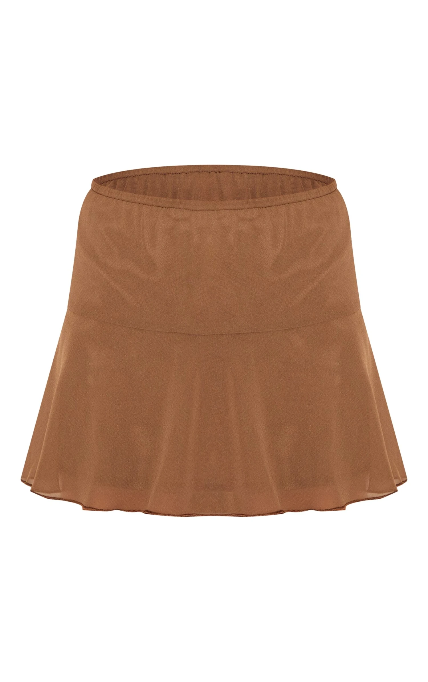 Prettylittlething Chocolate Frill Hem Mini Skirt 6 Prettylittlething Chocolate Frill Hem Mini Skirt - Image 6
