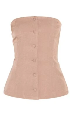 Prettylittlething Mushroom Bandeau Vest Detail Bodycon Dress -Pretty Little Thing Shop c71788d416394392dfacfb436f1f7d490a6d285e CNM0533 5 mushroom bandeau waistcoat detail bodycon dress