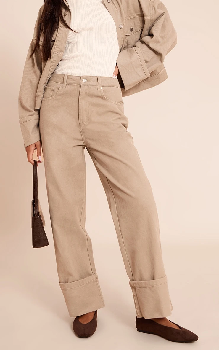 Stone Turn Up Hem Jeans 2 Stone Turn Up Hem Jeans - Image 2