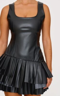Prettylittlething Black Faux Leather Pleated Asymmetric Mini Dress 8 Prettylittlething Black Faux Leather Pleated Asymmetric Mini Dress -Pretty Little Thing Shop c7e1b8ca08de343b37ffcc3593c19486a7594c13 cnl2194 4