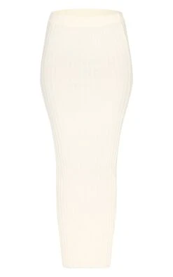 Prettylittlething Cream Rib Knit Maxi Skirt -Pretty Little Thing Shop c7e95e76b7498b937c22cc1cee3dc41e56c3092c CNM7669 5 cream rib knit maxi skirt