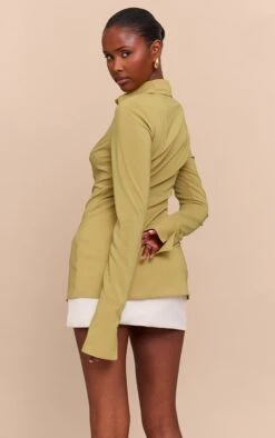 Prettylittlething Green Chiffon Fitted Shirt 6 Prettylittlething Green Chiffon Fitted Shirt -Pretty Little Thing Shop c8137d76c100daf403f251346cb046f926e56750 CNM2926 2 green chiffon fitted shirt