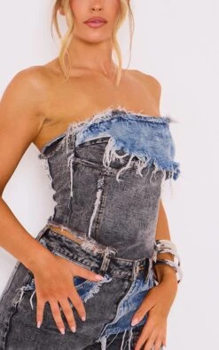 Prettylittlething Blue Grey Layered Raw Hem Bandeau Denim Top 8 Prettylittlething Blue Grey Layered Raw Hem Bandeau Denim Top -Pretty Little Thing Shop c8355be0e80aeedf404fed537603da3a7392a521 cnj9303 4