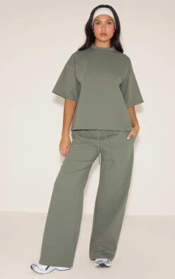 Prettylittlething Khaki Interlock Crew Neck T-shirt -Pretty Little Thing Shop c9e8a3f1b16e560c7ef04dde8d3933f92cfe9293 CNN7574 3 khaki interlock crew neck t shirt