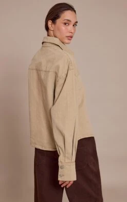 Prettylittlething Sand Balloon Sleeve Curved Hem Denim Shirt -Pretty Little Thing Shop ca046b6f69196d796a0877a4165b9f5c5bee6dd5 CNN2889 2 sand balloon sleeve curved hem denim shirt