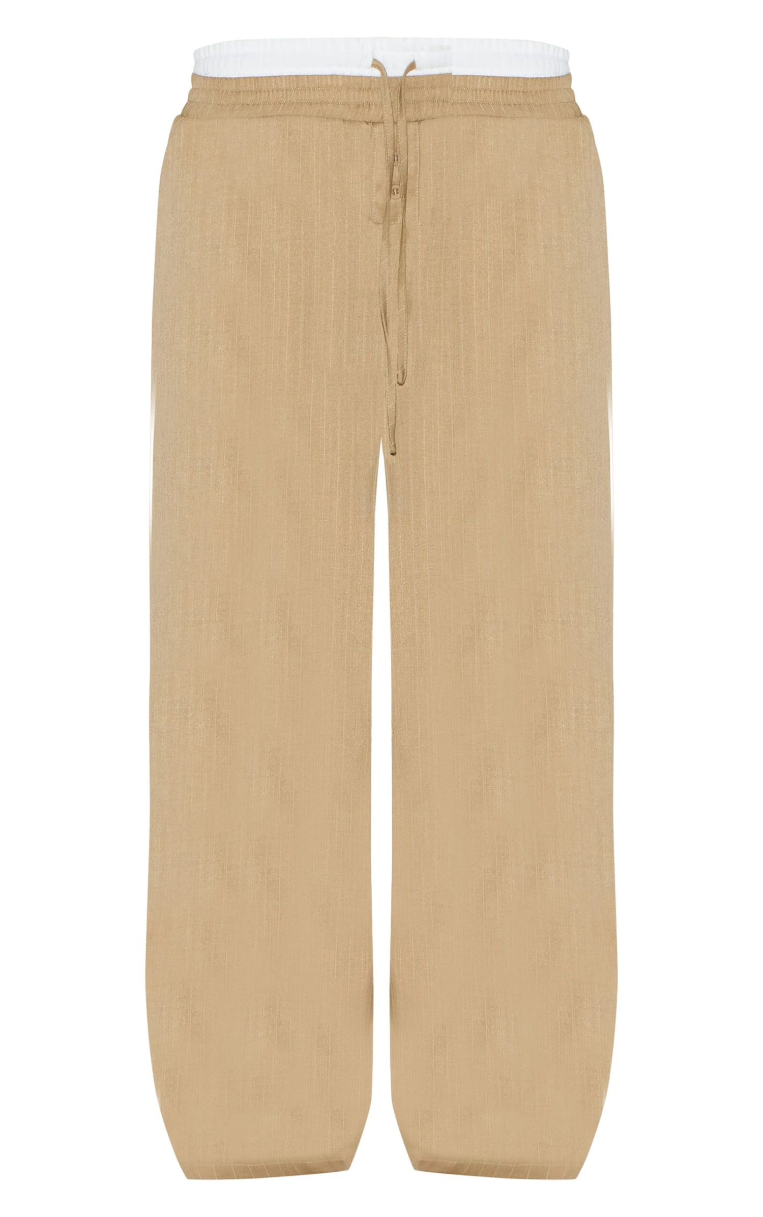 Prettylittlething Olive Pinstripe Print Button Front Straight Leg Pants - Image 5