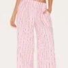 Prettylittlething Pink Pinstripe Elasticated Waist Wide Leg Pants