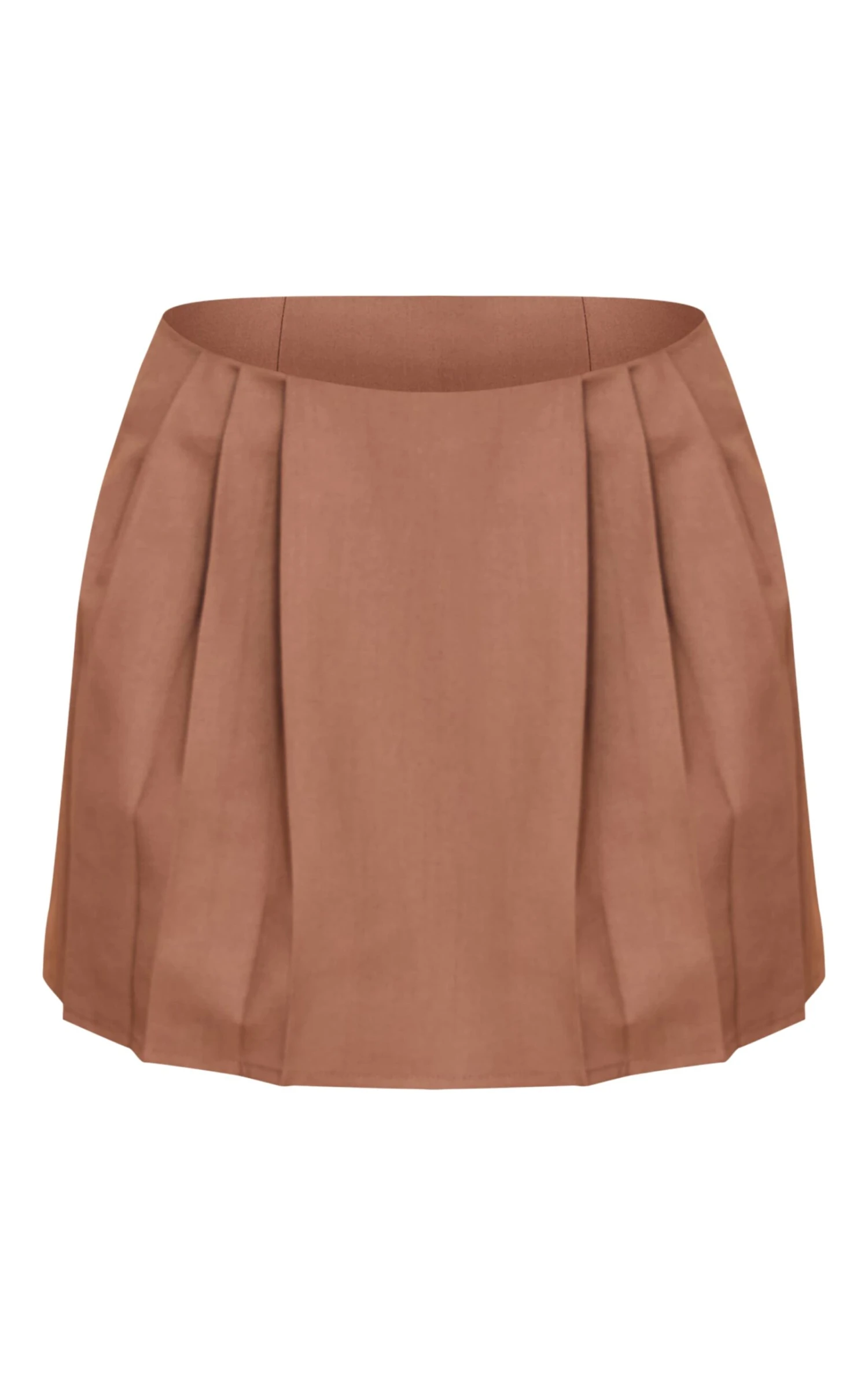 Prettylittlething Mocha Woven Pleated Mini Skirt 6 Prettylittlething Mocha Woven Pleated Mini Skirt - Image 6