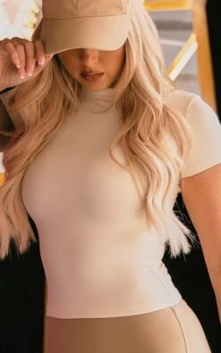 Prettylittlething Cream Snatched Sculpt Short Sleeve T Shirt -Pretty Little Thing Shop caac798ec6cdbb392f3711710546caa39fd7fc5b cnd9692 4