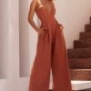 Prettylittlething PLT Label Rust Plunge Wide Leg Jumpsuit -Pretty Little Thing Shop cb17427eddc1752d2273a8e34d50e3023785e36d cni9421 1
