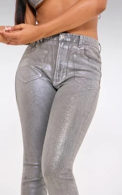 Prettylittlething Silver Metallic Foil Effect Flared Jeans 8 Prettylittlething Silver Metallic Foil Effect Flared Jeans -Pretty Little Thing Shop cb7a770200fe12102483a6fe3d8473eb54bbcee6 cnj9779 4
