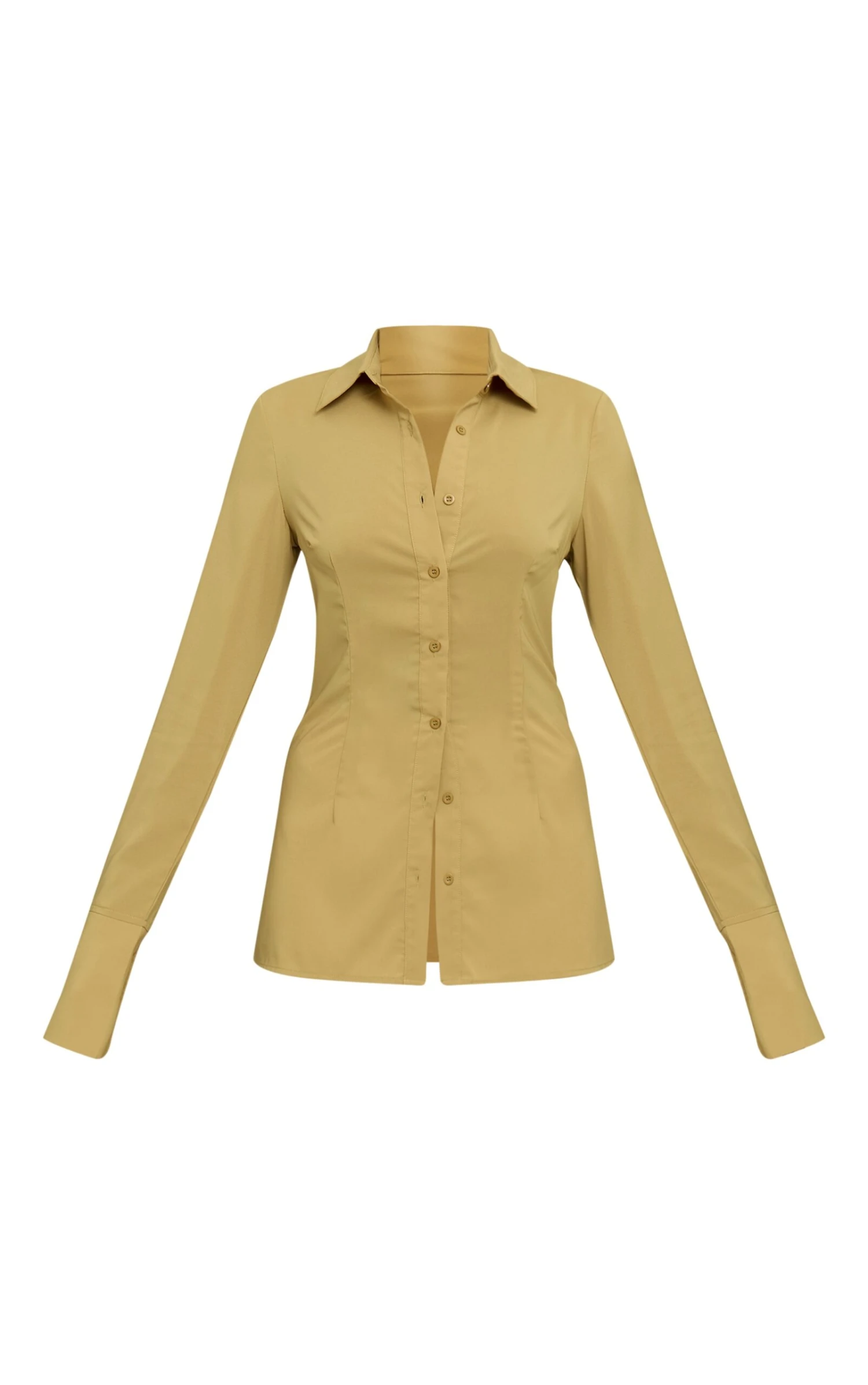 Prettylittlething Green Chiffon Fitted Shirt 5 Prettylittlething Green Chiffon Fitted Shirt - Image 5