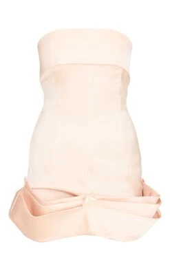 Prettylittlething Champagne Satin Bow Detail Bodycon Dress -Pretty Little Thing Shop cb9288b5d82bf8687086f015b0a10ef1191b5a4f cnk7191 5