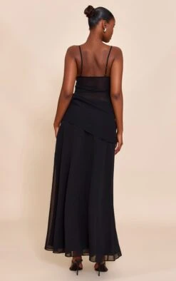Prettylittlething Black Chiffon Twist Mesh Maxi Dress -Pretty Little Thing Shop cc17467bb4fce55787e70104b15f8a54648381d9 CNM7539 2 black chiffon twist mesh maxi dress