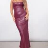 Prettylittlething Cherry Red Faux Leather Spaghetti Strap Midi Dress -Pretty Little Thing Shop cc66124f301e9aa5b738a84927ac038b08950737 cnh7487 1