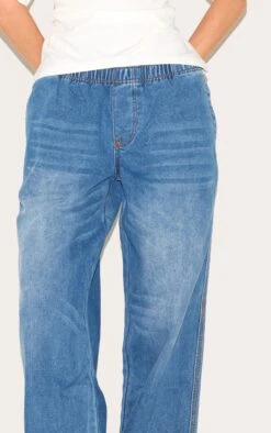 Prettylittlething Mid Blue Elasticated Waistband Wide Leg Jeans -Pretty Little Thing Shop cc780a72e49a831492f6eda0fe682d4cc5b523b8 CNL7966 4 mid blue elasticated waistband wide leg jeans