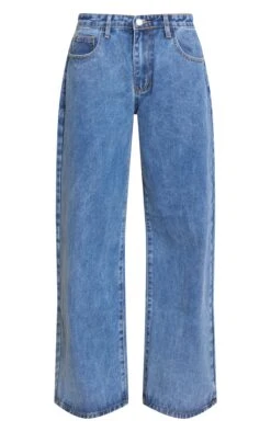 Prettylittlething Mid Blue Low Rise Wide Leg Jeans -Pretty Little Thing Shop ccbcdf2734fec8b40640d373ec6a185721029c7d CNM0295 5 mid blue low rise boyfriend jeans