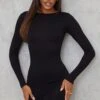 Prettylittlething Basic Black Jersey Long Sleeve Bodycon Dress -Pretty Little Thing Shop cd0416bae4d2be94a21b0420809097cd7cf282c7 CLV9836 1 basic black jersey long sleeve bodycon dress