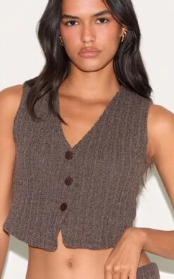 Prettylittlething Chocolate Distressed Textured Rib Boxy -Pretty Little Thing Shop cd134cb01488c769943b61beea9acdb1686d0a6f CNM8612 4 chocolate distressed textured rib boxy