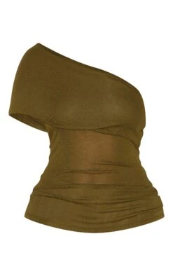 Prettylittlething Olive Sheer Soft Touch Fold Over Detail One Shoulder Long Top -Pretty Little Thing Shop cd28339019a3cf023db0fd24c1ab677dd06d5cbd CNM3739 5 olive sheer soft touch fold over detail one shoulder long top