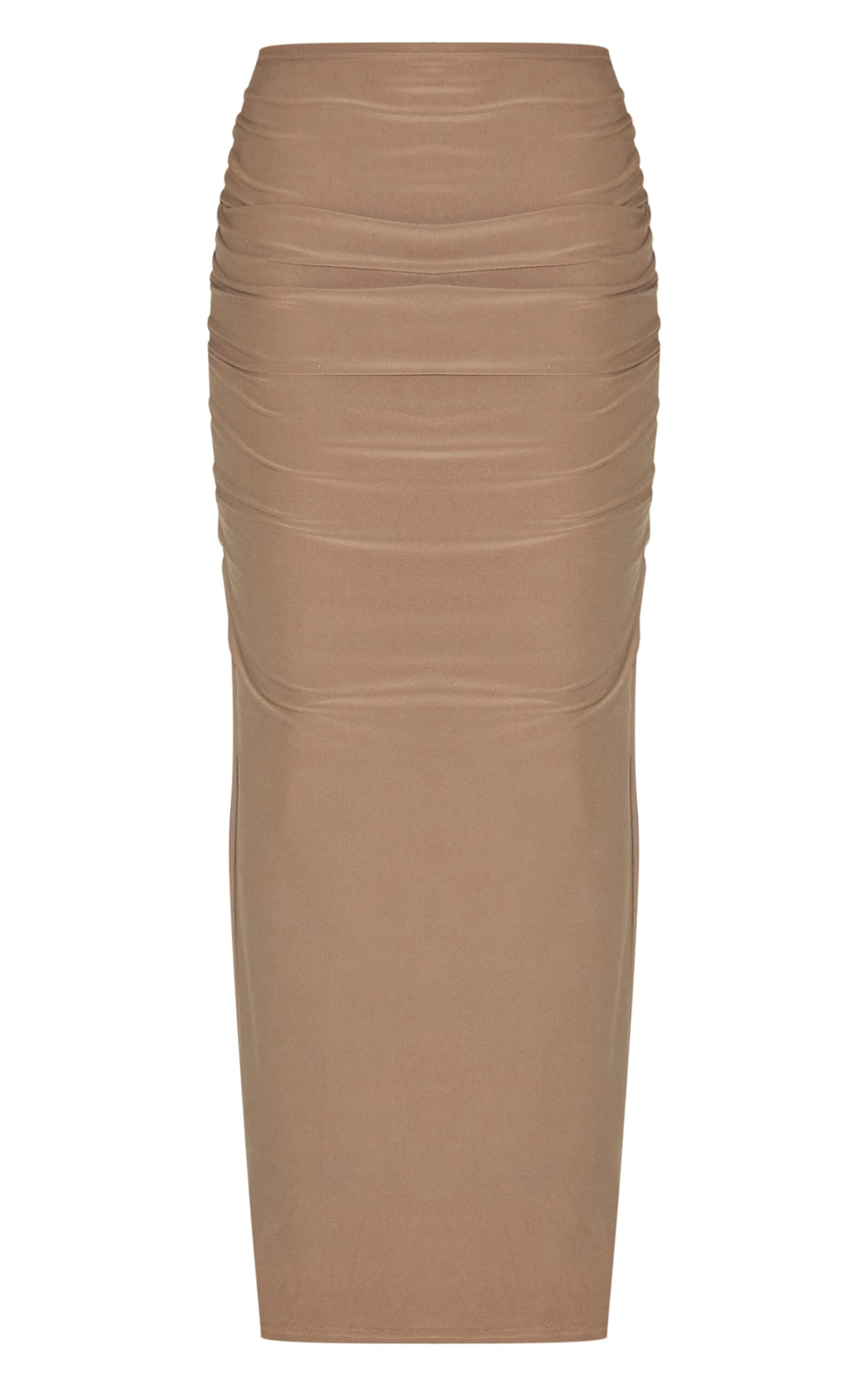 Prettylittlething Mushroom Soft Touch Ruched Maxi Skirt 6 Prettylittlething Mushroom Soft Touch Ruched Maxi Skirt - Image 6