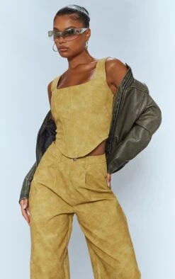 Prettylittlething Mustard Washed Faux Leather Dart Pocket Straight Leg Pants 8 Prettylittlething Mustard Washed Faux Leather Dart Pocket Straight Leg Pants -Pretty Little Thing Shop ce0c6e15357ff80363c3d9dc335aca4fc6f7237e cnf7414 4