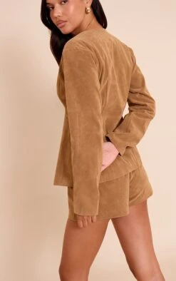 Tan Structured Faux Suede Tailored Shorts -Pretty Little Thing Shop ce312ebfe2fc7acaa1cf5425e5ef6e3ca5ee1b88 CNO2222 3 tan structured faux suede tailored shorts
