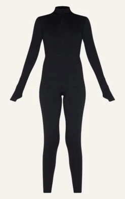 Prettylittlething Black Cotton Zip Front Catsuit -Pretty Little Thing Shop ced211dee90bb931dfcaac9523e322347e9d895c CMQ6665 5 black cotton zip front catsuit