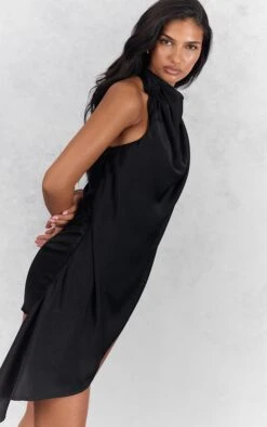 Prettylittlething Black Satin Halterneck Romper -Pretty Little Thing Shop ced3acf322cb2d2f3e8aac891cedb5abb077ed33 CNO4342 4 black satin halterneck playsuit