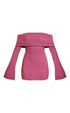 Prettylittlething Mauve Textured Bardot Long Sleeve Bodycon Dress -Pretty Little Thing Shop cf6d6dd77ca77b99199066020aee0f93f544069f CNN3814 5 mauve textured bardot long sleeve bodycon dress
