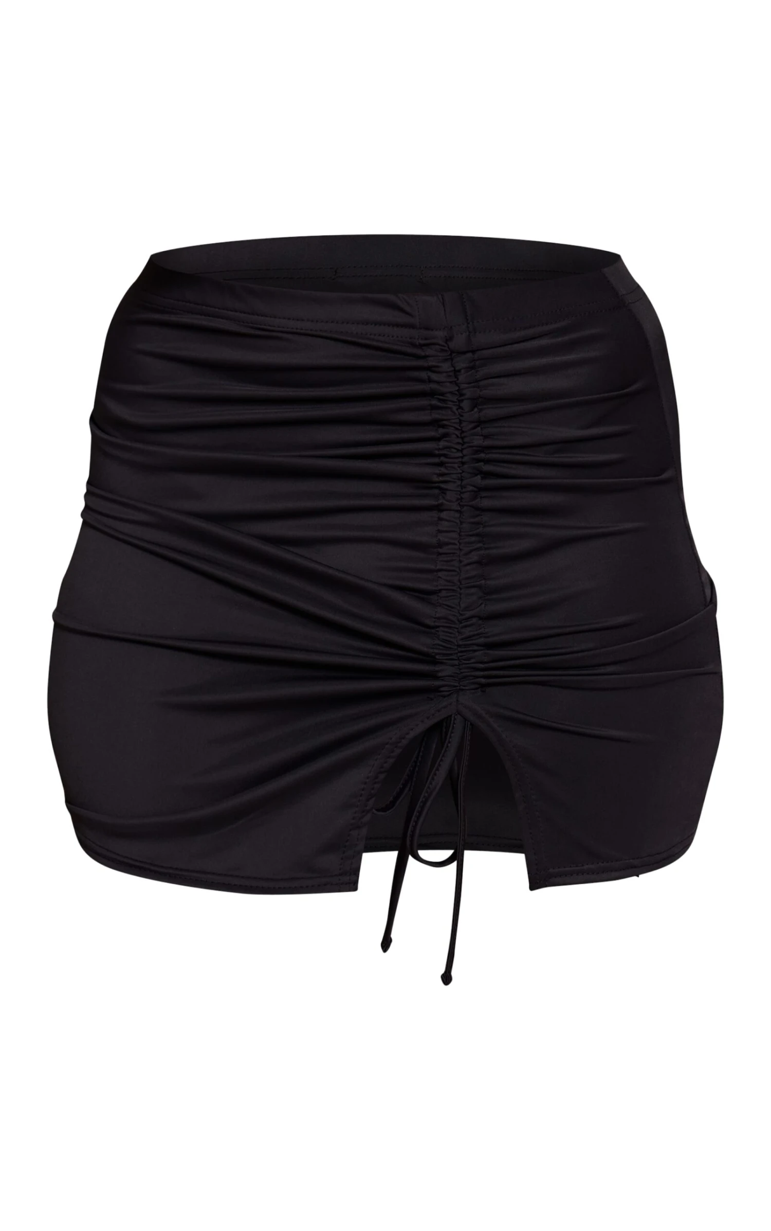 Prettylittlething Black Matte Touch Ruched Side Mini Skirt 6 Prettylittlething Black Matte Touch Ruched Side Mini Skirt - Image 6