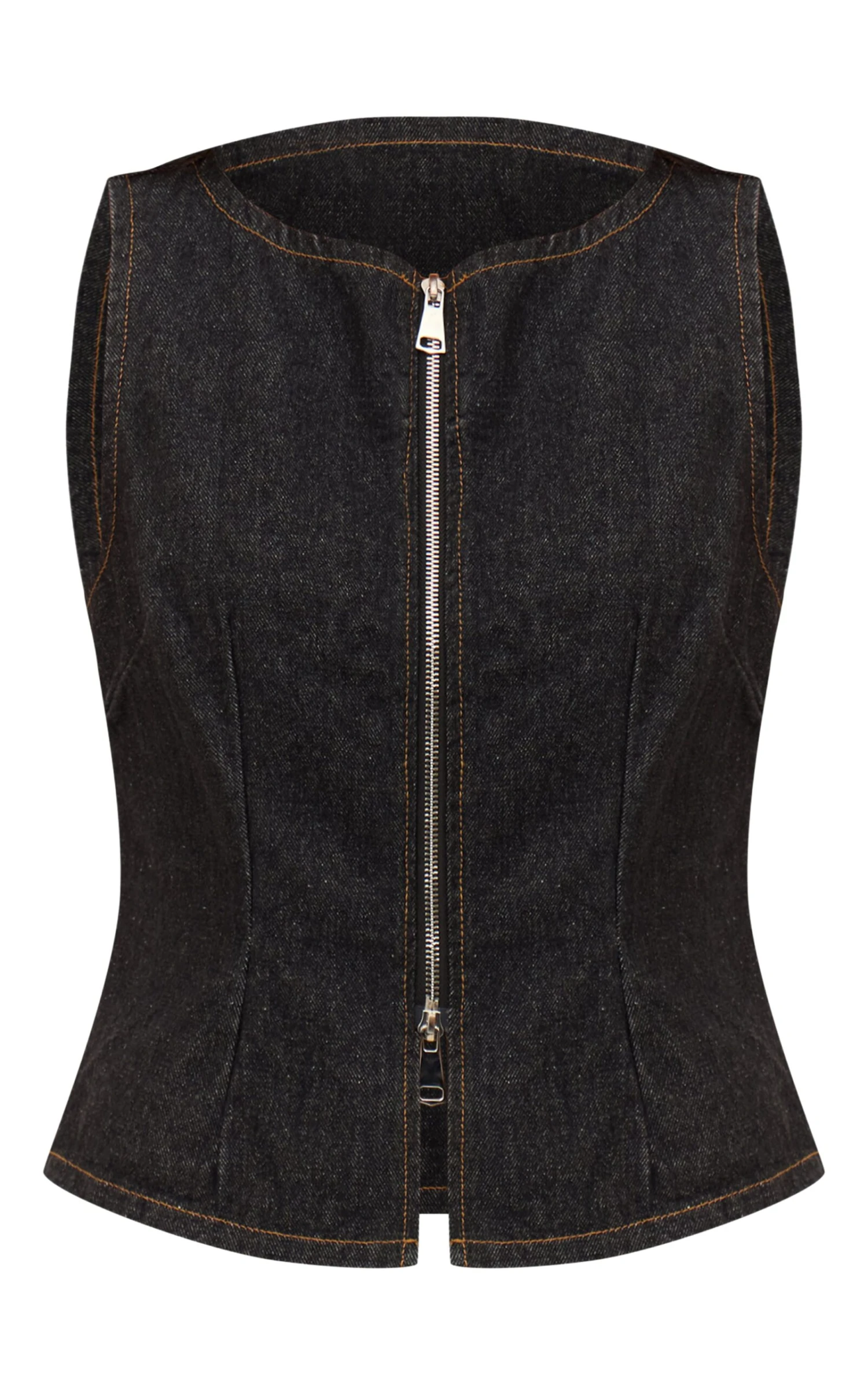 Prettylittlething Raw Indigo Zip Detail Sleeveless Denim Top 5 Prettylittlething Raw Indigo Zip Detail Sleeveless Denim Top - Image 5