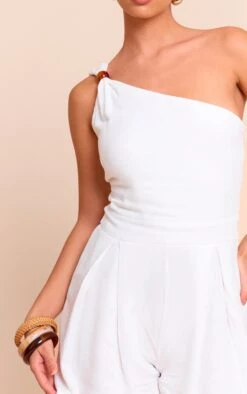 Prettylittlething White Linen Look Bead Detail One Shoulder Romper 8 Prettylittlething White Linen Look Bead Detail One Shoulder Romper -Pretty Little Thing Shop d0fe70ef440622768574fcbcc70a612bce20ee30 CNN1675 4 white linen look bead detail one shoulder playsuit