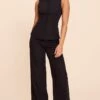 Prettylittlething Black High Neck Vest Straight Leg Jumpsuit
