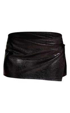 Prettylittlething Black Faux Leather Croc Micro Mini Skirt -Pretty Little Thing Shop d1d057cc0d3875e494b25e40989800e746e76a86 CNO4777 6 black faux leather croc micro mini skirt