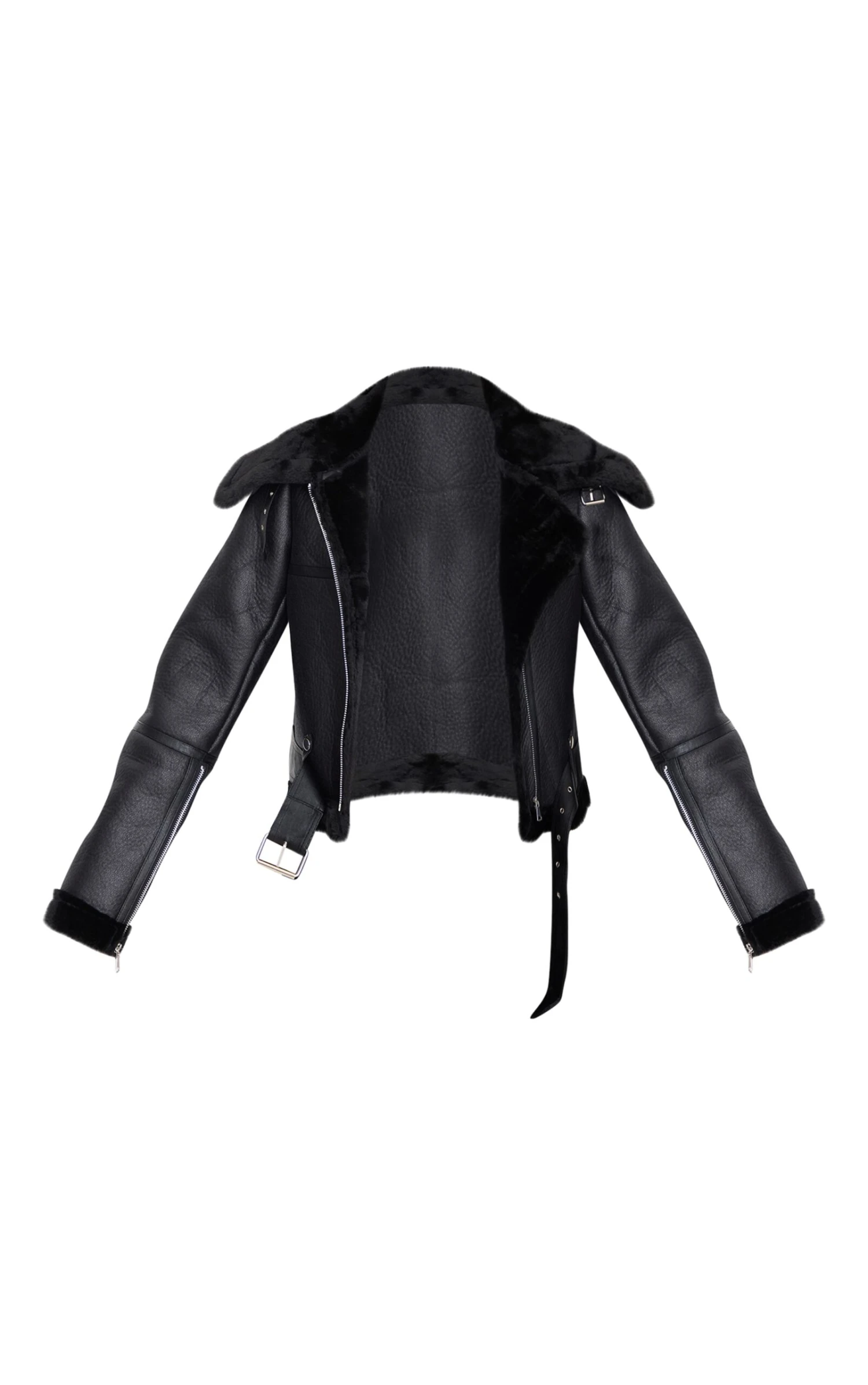 Prettylittlething Black Multi Zip Cropped Aviator 5 Prettylittlething Black Multi Zip Cropped Aviator - Image 5