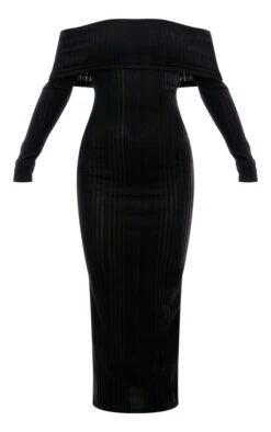 Prettylittlething Black Brushed Rib Oversized Bardot Maxi Dress -Pretty Little Thing Shop d23d901b0cbf95c9f8ef1459ab60db0095754f64 cng7942 5