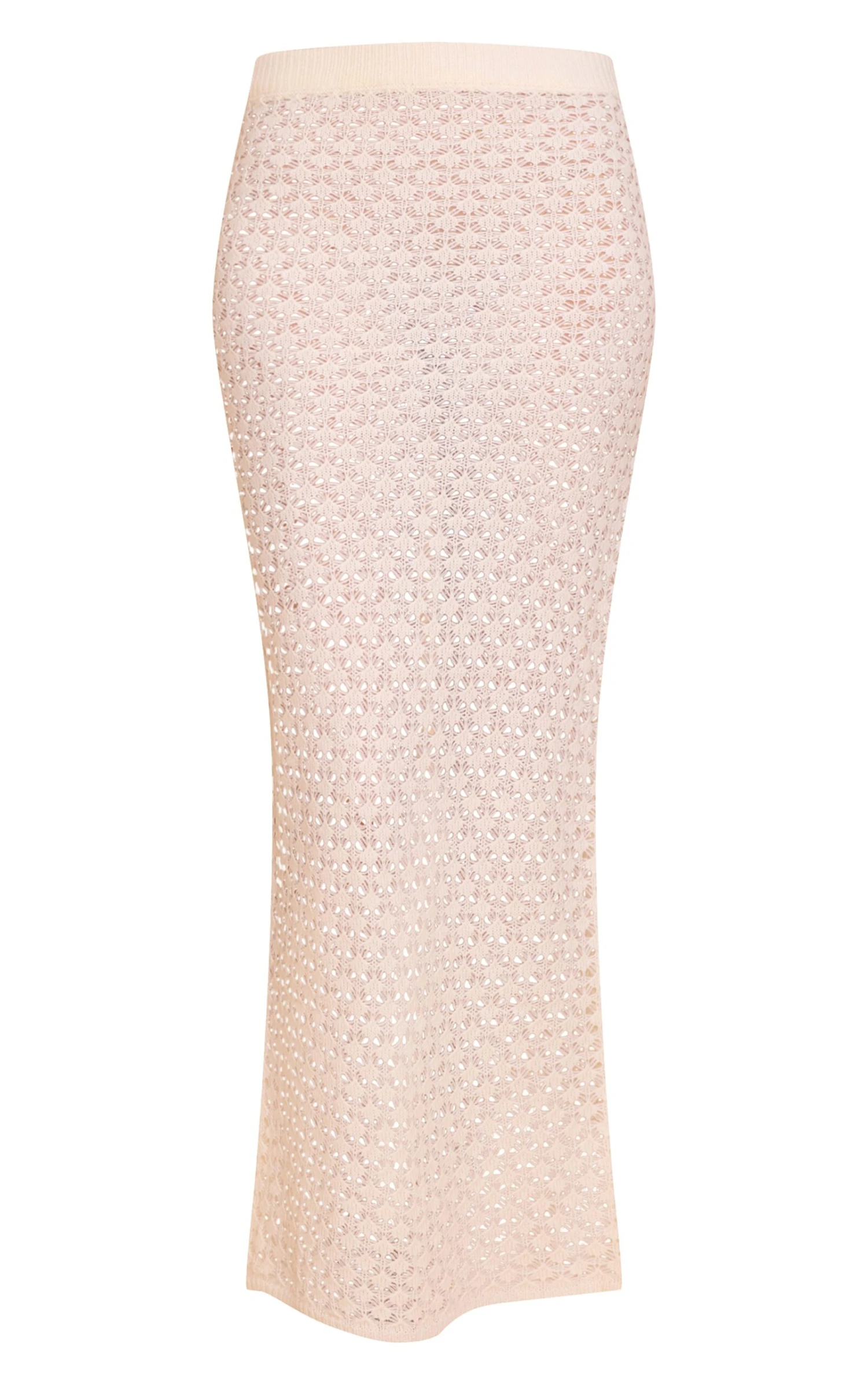 Prettylittlething Ecru Crochet Knit Maxi Skirt 5 Prettylittlething Ecru Crochet Knit Maxi Skirt - Image 5