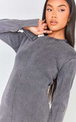 Prettylittlething Charcoal Ribbed Exposed Seam Long Sleeve Bodycon Dress -Pretty Little Thing Shop d2cff84a83e3d41efb3628520fae366728ed2215 cng5773 4