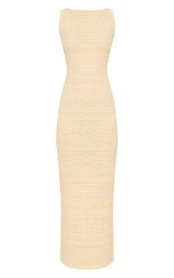 Butter Yellow Textured Boat Neck Maxi Dress -Pretty Little Thing Shop d2f07eeda6f05d33125982428271335ec923738a CNO2616 5 butter yellow textured boat neck maxi dress