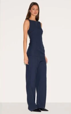 Prettylittlething Indigo Blue Tailored Woven Boat Neck Longline Jumpsuit -Pretty Little Thing Shop d3070db2cb8b51aa4dd3eb52550478ead46c1bde CNM0445 3 indigo blue tailored woven boat neck longline jumpsuit