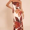 Prettylittlething Brown Floral Satin Bandeau Maxi Dress -Pretty Little Thing Shop d3099d2a906890836c7b5edf5a561ae8bb93ea2e CNN3614 1 brown floral satin bandeau maxi dress