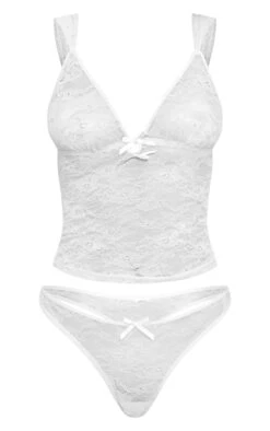 Prettylittlething Butter Cream Lace Cami And Thong Lingerie Set -Pretty Little Thing Shop d37781cf7231aa4b0b88a02de875459b114c12e3 CNM9685 5 butter cream lace cami and thong lingerie set