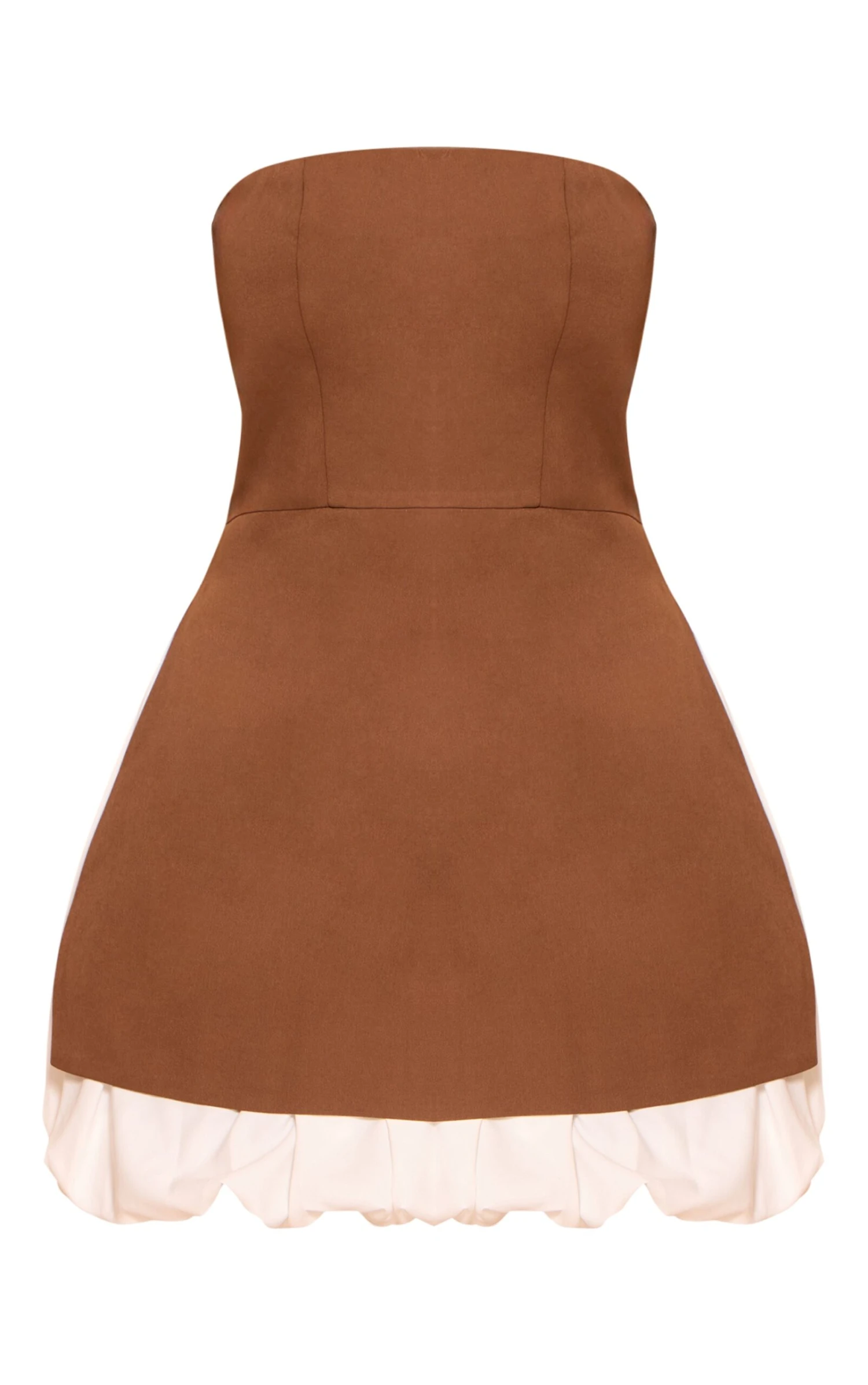 Chocolate Tailored Bandeau Puffball Hem Shift Dress 5 Chocolate Tailored Bandeau Puffball Hem Shift Dress - Image 5