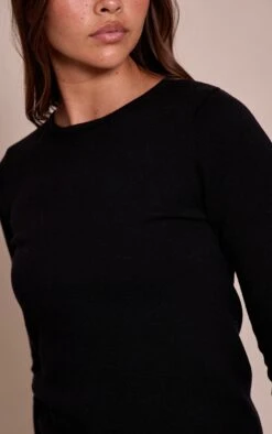 Prettylittlething Black Long Sleeve Fine Knit Top -Pretty Little Thing Shop d3cf96b5baaf045dad537184d3c2248fbb8aea2f CNN7027 4 black long sleeve fine knit top