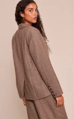 Brown Dogtooth Brushed Tailored Blazer -Pretty Little Thing Shop d48fe7574b9770acba338ae6eb18a67832a4b6a5 CNO2252 2 brown dogtooth brushed tailored blazer