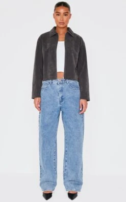 Prettylittlething Charcoal Zip Up Faux Suede Jacket -Pretty Little Thing Shop d49fb775a1593dd5689df861213c133396811b35 cnl5183 3