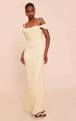 Prettylittlething Sage Woven Square Neck Maxi Dress